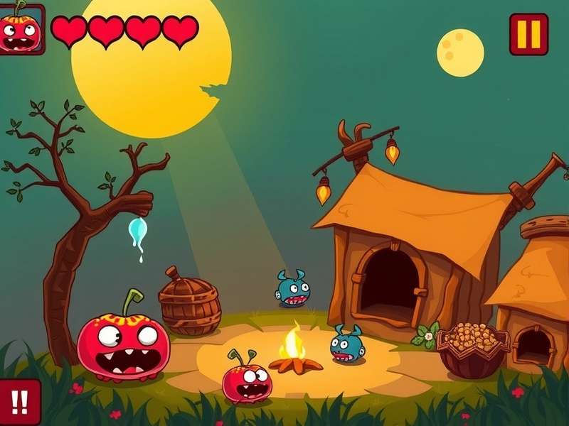 Comparison between normal Pou and scary Pou versions showing visual differences