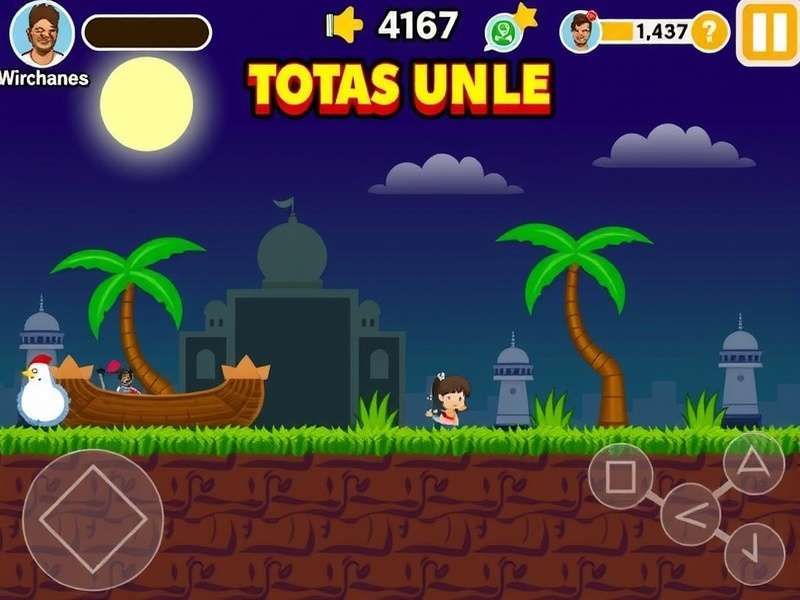 Colorful mobile gaming setup with smartphone displaying Pou game interface