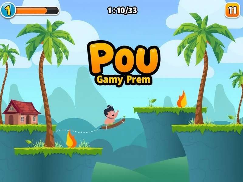 Pou game character on computer screen