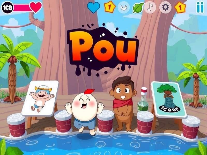 Pou Game running on a Windows PC with customizations