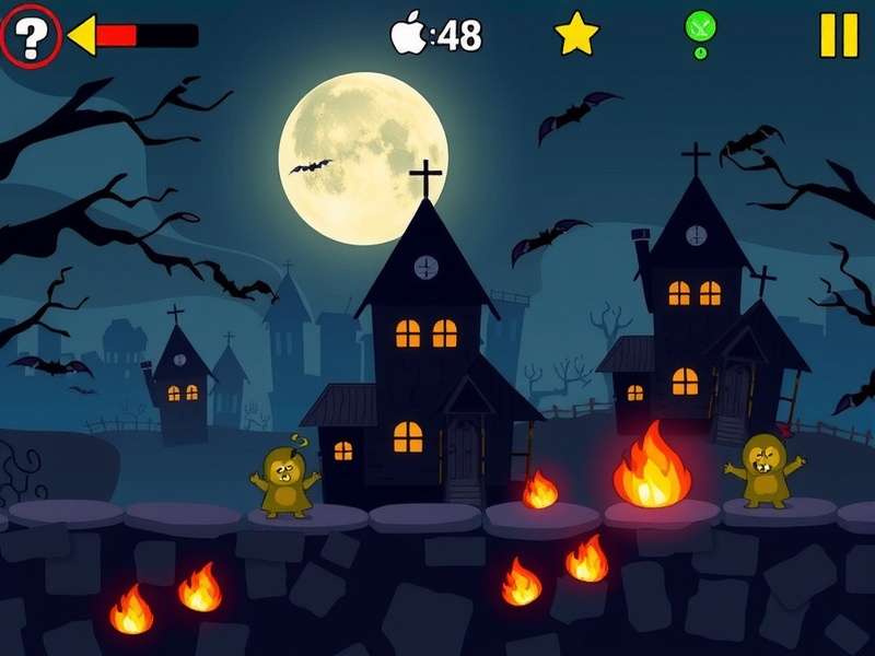 Pou Horror Offline Gameplay Screenshot showing dark atmosphere