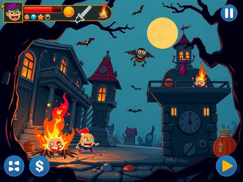 Glimmering, distorted Pou character with eerie glow and glitched background