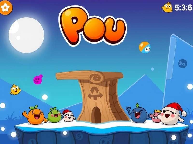 Colorful virtual pet game interface on multiple mobile devices