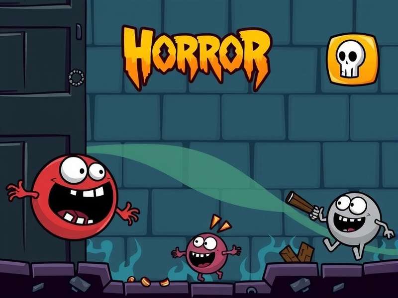 Pou horror gameplay scene showing eerie effects