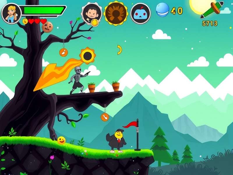 Pou character with headphones listening to music on a smartphone