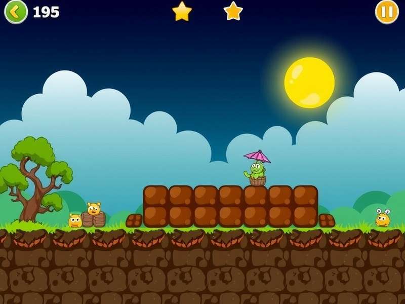 Pou virtual pet smiling on an iPhone screen