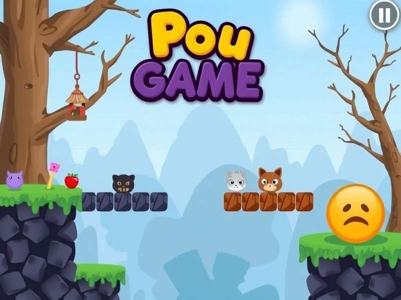 Pou character playing games and being cared for in the app