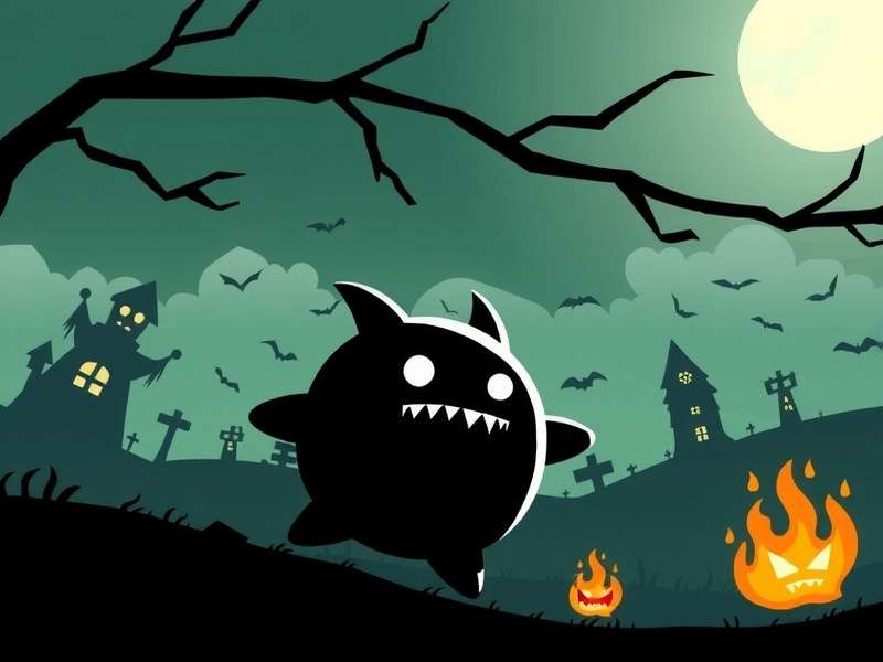 Dark and glitched digital creature representing the horror version of Pou