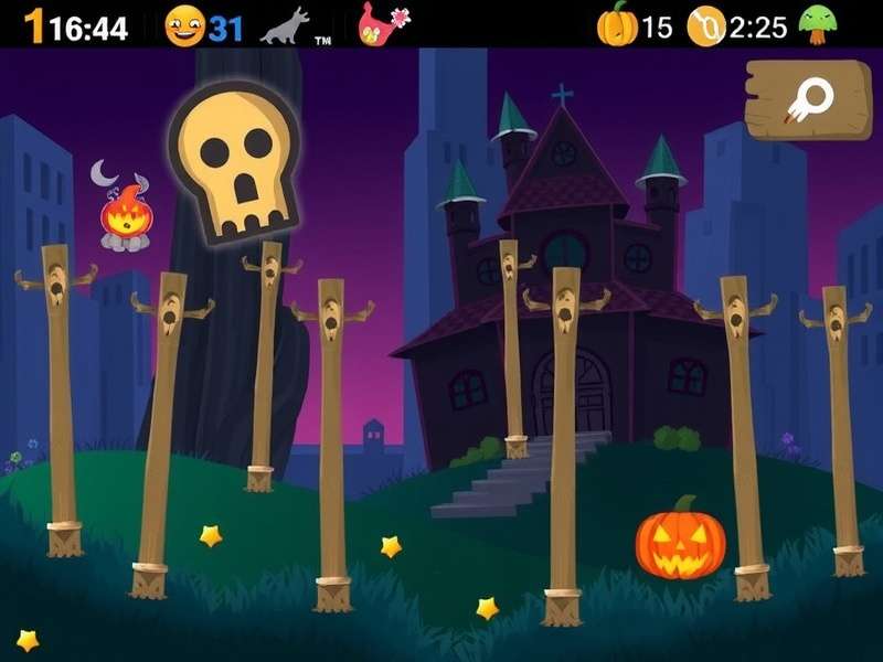 Pou Game Horror Free gameplay screenshot showing eerie lighting and modified character