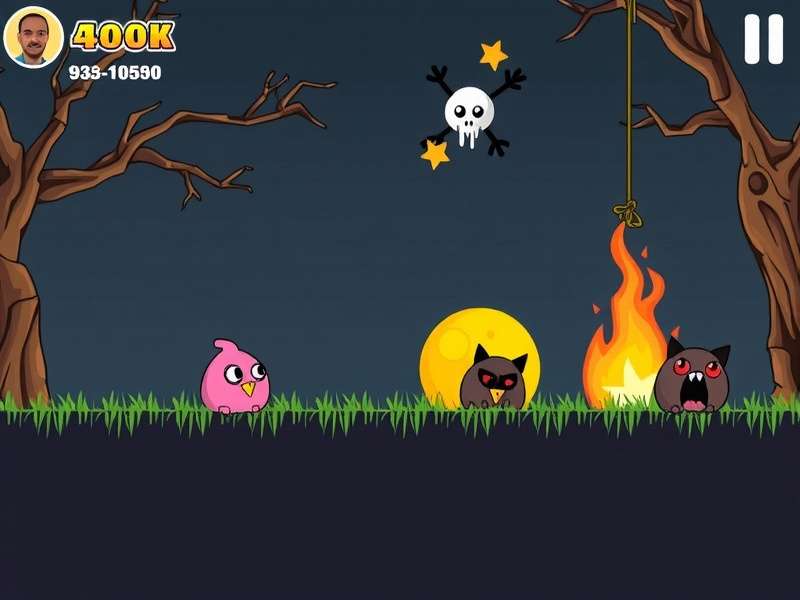 Dark atmospheric gaming setup with horror game elements