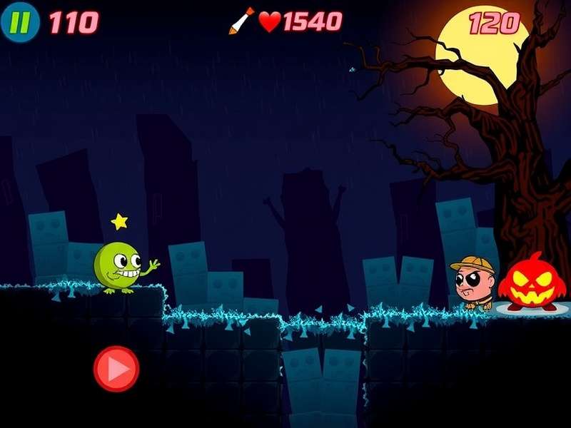 Gameplay screenshot of Pou Game Horror Pc version showing a dark room and eerie interface
