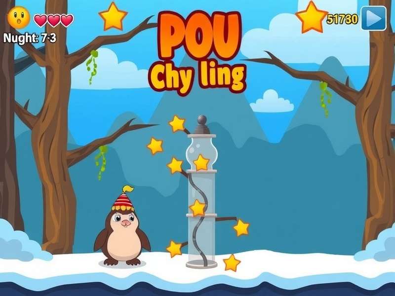 Pou Game Online gameplay screenshot showing the alien pet in various activities