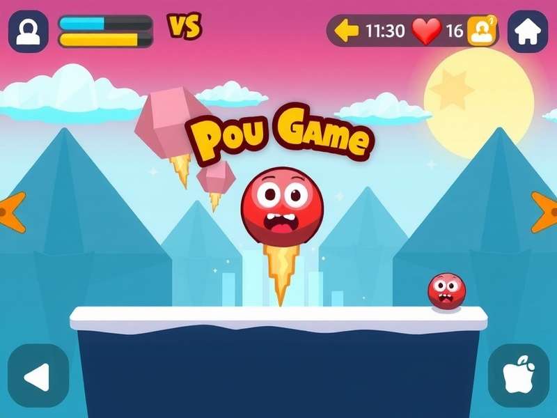 Pou Game Online Free Play interface showing happy Pou character