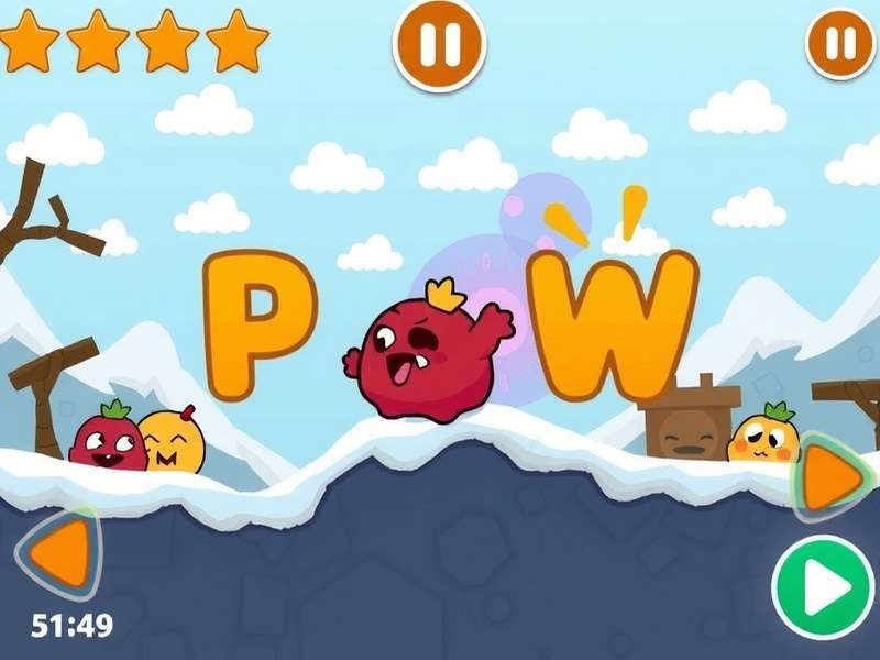 Pou Game Play Now – Virtual pet Pou on a phone screen with food drops and happiness meter