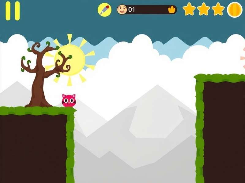 Pou game character on a mobile screen showing food, happiness and health stats